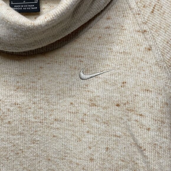 Nike Women Therma Oatmeal Heather Mock-Neck Training Top S - Picture 2 of 6